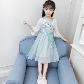 DHX-SHLGX981090（配腰带 配包包）女童超仙汉服襦裙中国风古装连衣裙