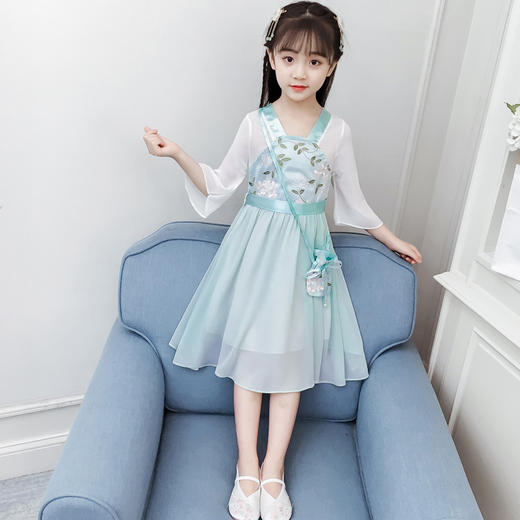 DHX-SHLGX981090（配腰带 配包包）女童超仙汉服襦裙中国风古装连衣裙 商品图0
