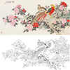 陈军横幅工笔花鸟白描底稿-锦鸡花鸡图-多种白描尺寸可选 CJ44 商品缩略图0
