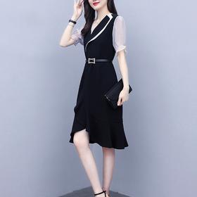 YRH-法式新款收腰显瘦鱼尾裙名媛气质裙子