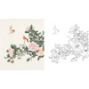 陈军工笔花鸟白描底稿-山茶花鸟图-斗方小品册页-多种白描尺寸可选 CJ57 商品缩略图0