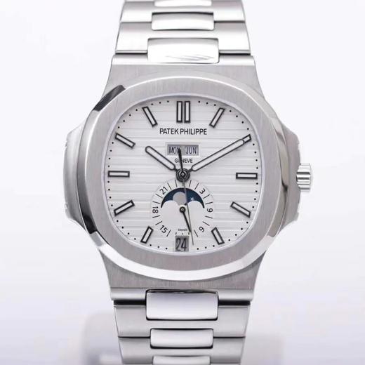 V9百达fei丽运动优雅Nautilus鹦鹉螺系列5726，40.5×11.3mm。实现了真月相、日星月等所有功能，自动机械机芯，男士腕表，精钢表带，透底 商品图0