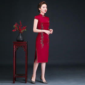 QY-Y5191旗袍妈妈装2020款刺绣中国风喜婆婆婚礼服
