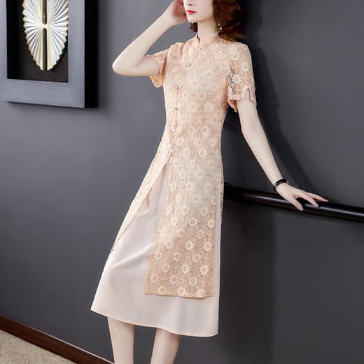 FMN-NM8351新款法式改良蕾丝时尚连衣裙 商品图1