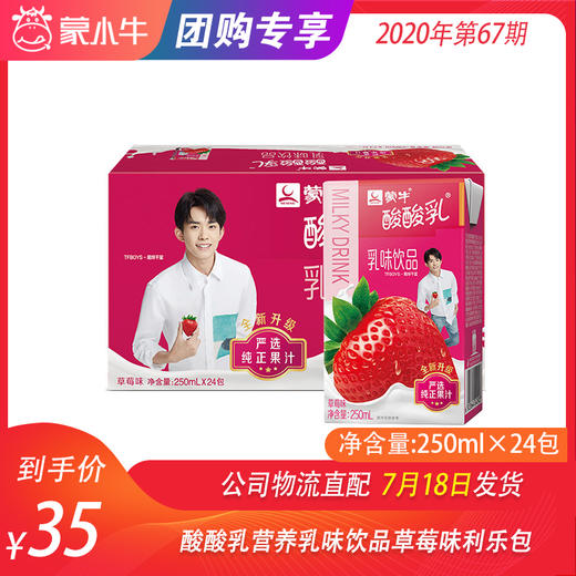 酸酸乳营养乳味饮品草莓味利乐包250ml×24包 商品图0
