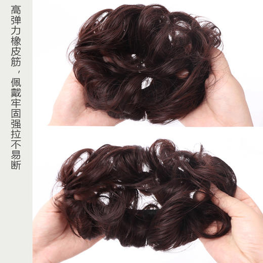 【假发女发圈丸子头盘发器】蓬松哑光仿真盘发花苞居家日用发髻头花 商品图2