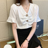 YXF-6960气质新款心机V领设计感小众百搭洋气衬衣 商品缩略图0
