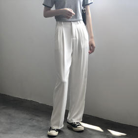 宽松垂感直筒拖地裤