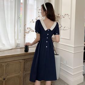 法式赫本风前后两穿连衣裙