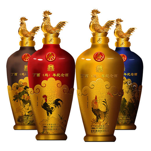 【长期有货】52°五粮液鸡年纪念酒 浓香型 500ml×4瓶 商品图1