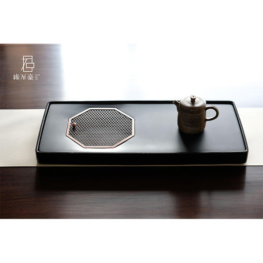 缘石台/无问干泡盘/小茶盘玉檀砚+手编铜 商品图1