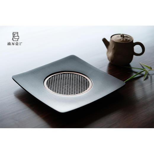 缘石台/小隐/壶承玉檀砚+手编铜 干泡盘18*18*2cm 商品图1