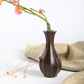 ° 《瓜棱》黑檀 转轴花瓶花插