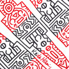 【设计师联名】55*55cm棉印花小方巾（Keith Haring街头绘画艺术家作品） 商品缩略图0