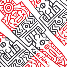 【设计师联名】55*55cm棉印花小方巾（Keith Haring街头绘画艺术家作品）