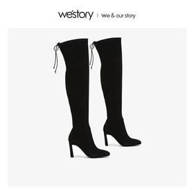westory真羊皮高靴长筒过膝靴冬季W284I80041