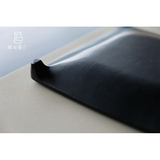 缘石台/小厝/壶承干泡盘 玉檀砚+手编铜 小茶盘16*16*2cm 商品图5