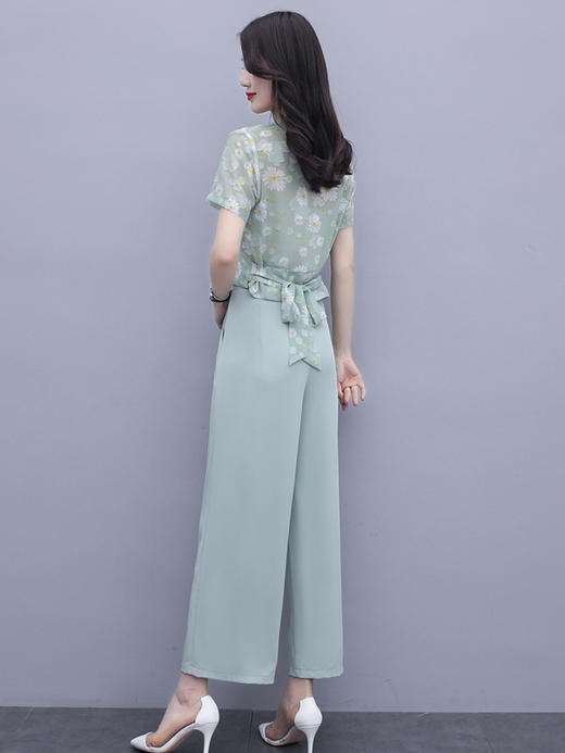 YSL-新品浅色小雏菊小个子雪纺碎花套装 商品图3