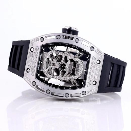 [抱拳]【 RICHARD MILLERM 】理查德米勒 52-01镂空骷髅头腕表．经典的酒桶造型壳身使用新材料氧化锆壳打造，沿用纳米防变色防磨损敖超前技术。骷髅头轮廓突出，造型霸气不羁，具有震撼人心 商品图4