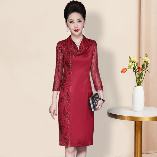 LC-1965新款妈妈装礼服丈母娘喜婆婆婚宴连衣裙 商品图0