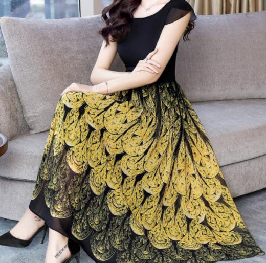 YH-4.c26-50560夏季新款时尚印花雪纺连衣裙 商品图4