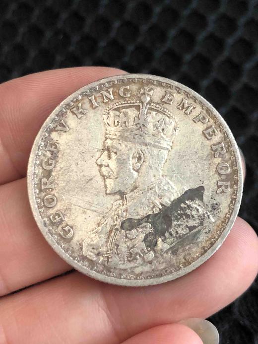 1918年印度1卢比银币一枚 商品图0