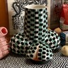 Yezi/ 艺术家手作器物Dick花器 绿黑格 商品缩略图4