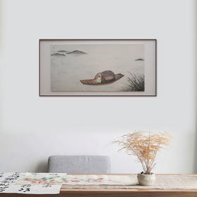 贾宽艺术复制画《秋水无声》/画芯尺寸60*120cm/已装框