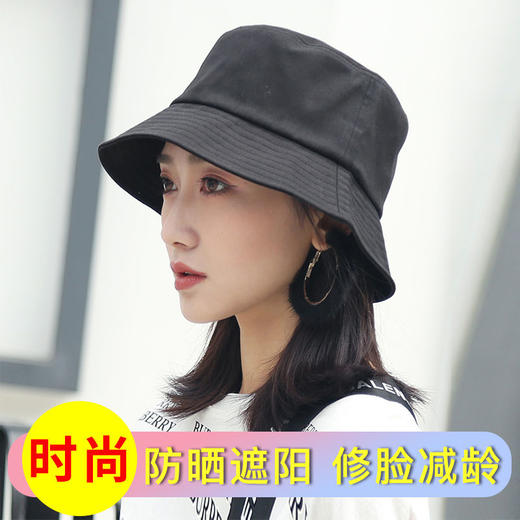 渔夫帽子假发一体女夏天时尚高温丝锁骨长发带帽女士假发全头套 商品图1