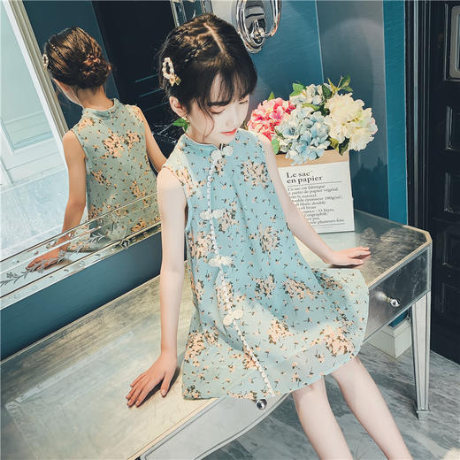 SY-TX95385新款小女孩中国风古装汉服公主裙儿童洋气旗袍 商品图2
