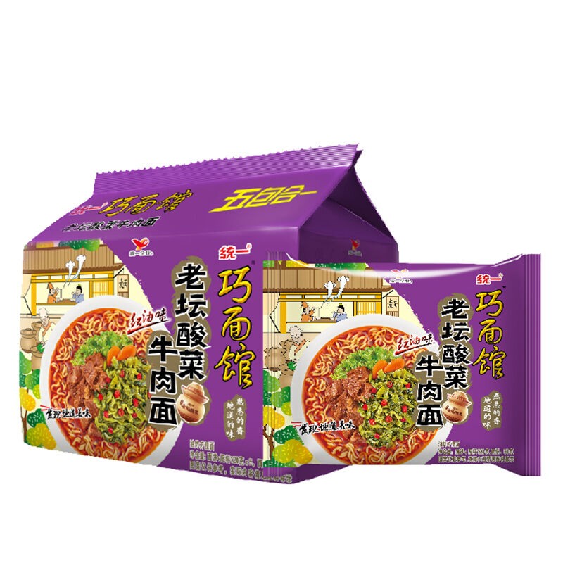 统一五连包老坛酸菜味120g*5