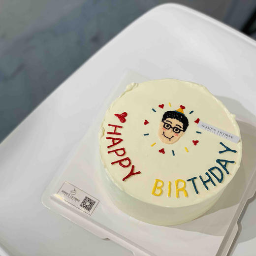 手绘简笔画头像ins 风奶油生日蛋糕 商品图1