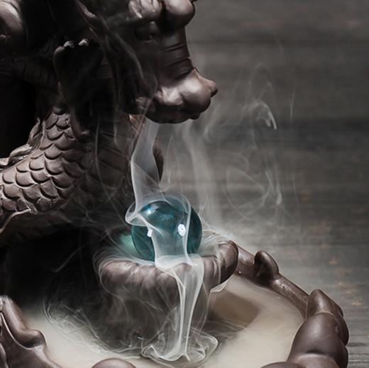 【家居摆件】*大号紫砂龙烟倒流香炉茶道摆件 创意香炉龙家居摆件香道 商品图1