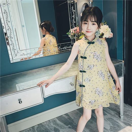 SY-TX95385新款小女孩中国风古装汉服公主裙儿童洋气旗袍 商品图3