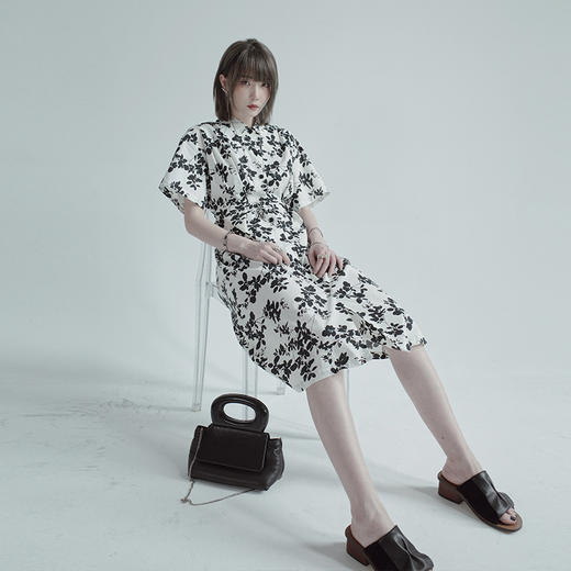 【7/22 20:00pm】夕又米 花弄影 厌世midi dress 衬衫连衣裙女夏 商品图3