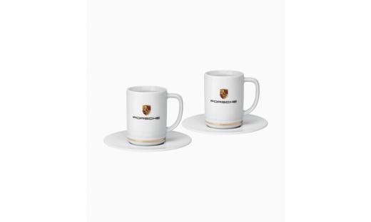 保时捷 白色陶瓷咖啡杯（2只装） 商品图0