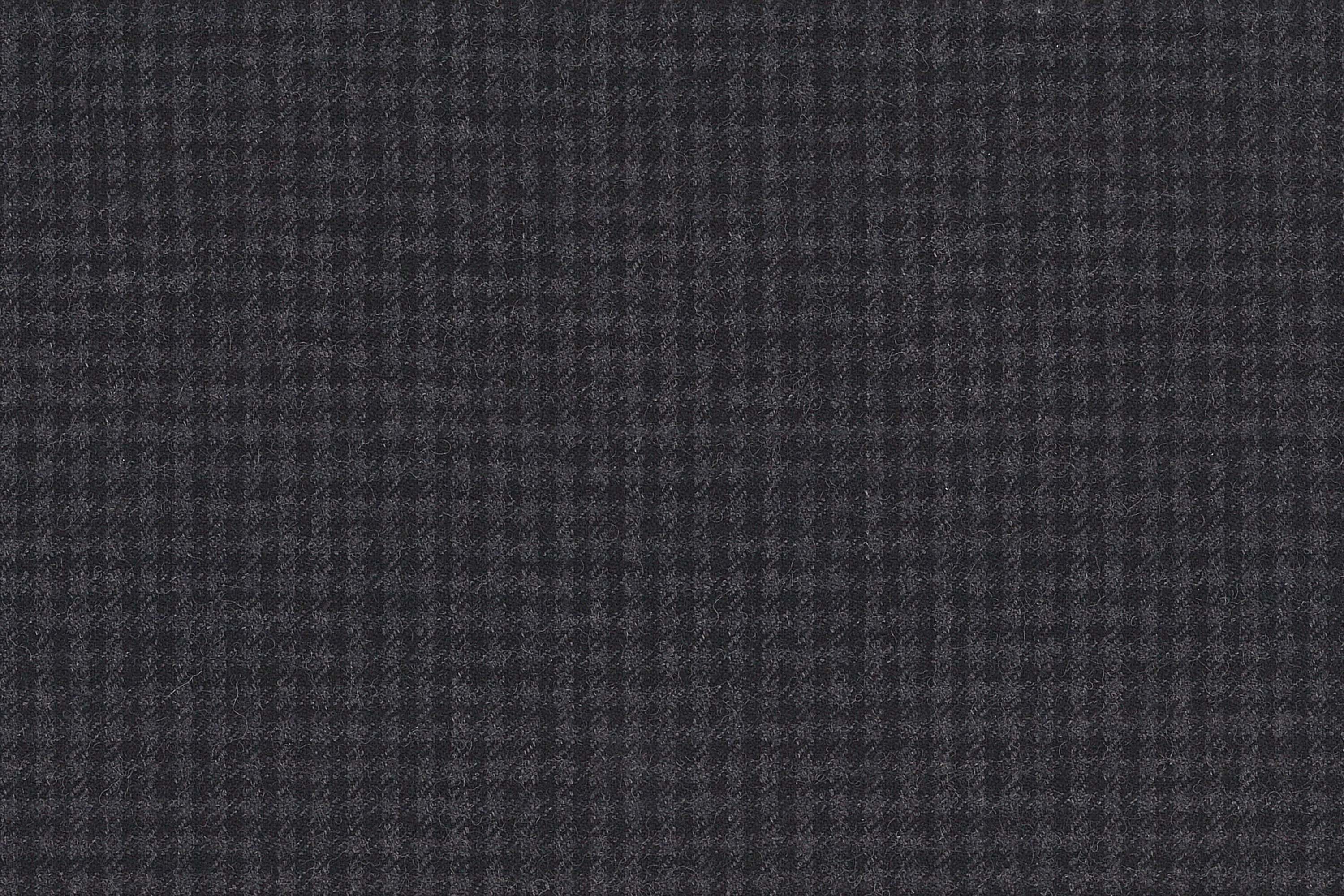 WT67593-903 纯毛高支绒面花呢 【深灰 小格 斜纹 W100】(902)