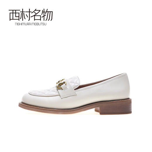 西村名物2020秋季新品时尚简约舒适金属装饰中跟乐福鞋X20CM30131 商品图1