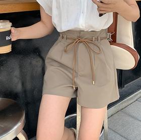 直筒港味宽松系带五分裤薄款休闲裤