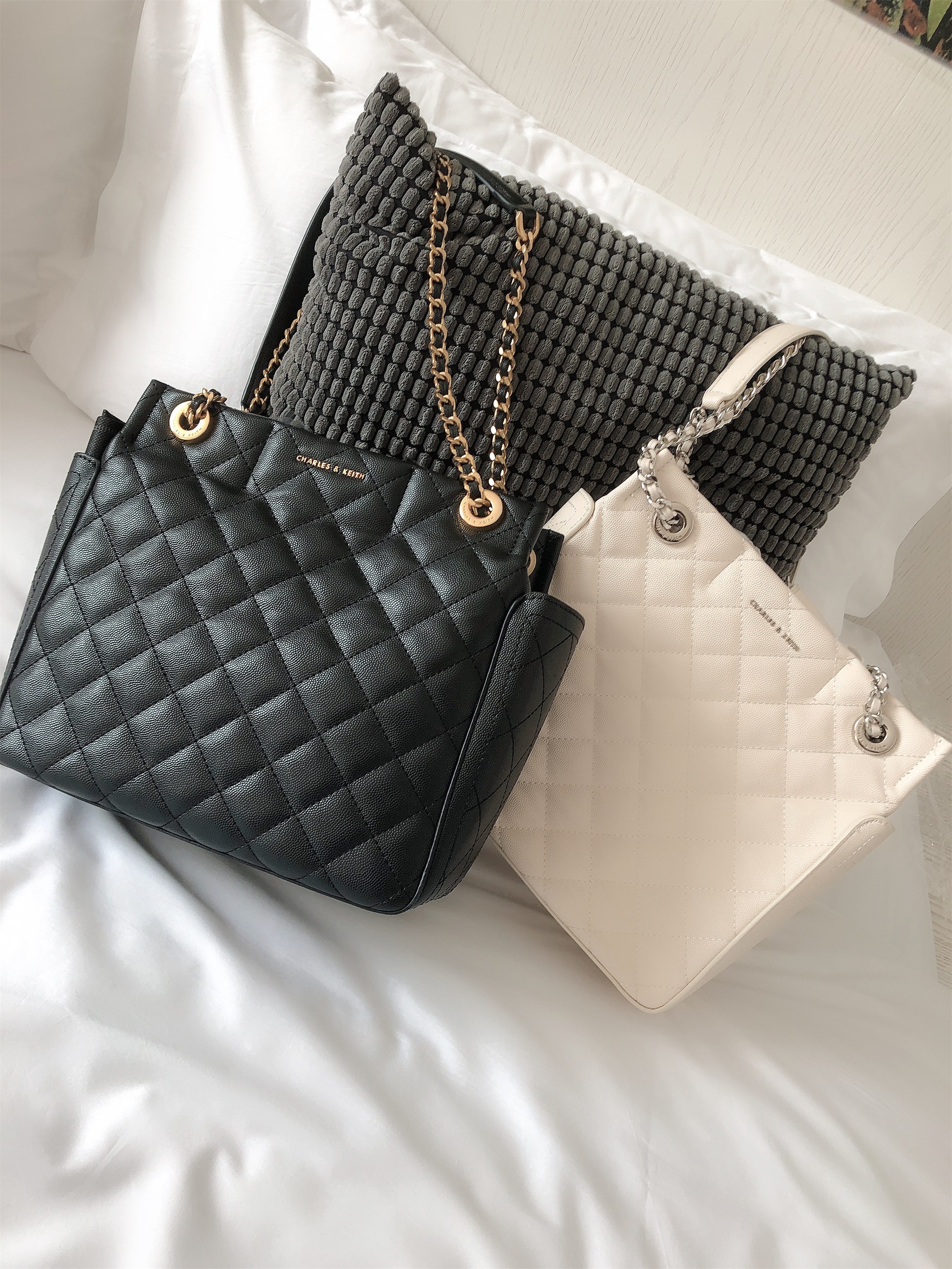 小ck   经典大号菱格包