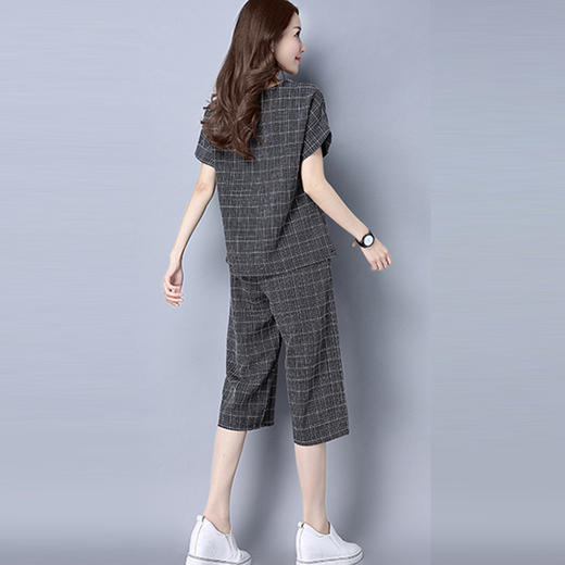 QYL-696欧洲风格  新款女装大码宽松休闲短袖七分裤运动套装潮 商品图3