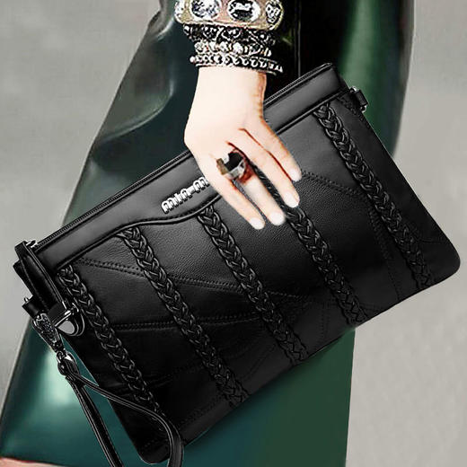 RJ-YZP041欧美风范羊皮手拿包新款单肩斜挎潮流女包 商品图0