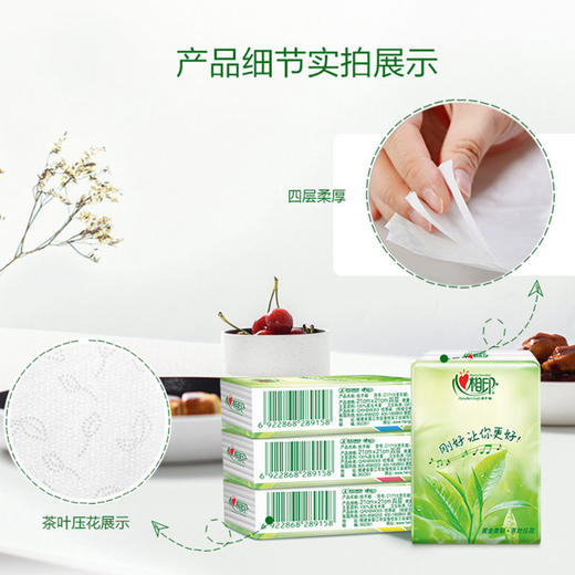 【心相印手帕纸加厚4层*12包】茶语擦手纸加厚居家日用 商品图3