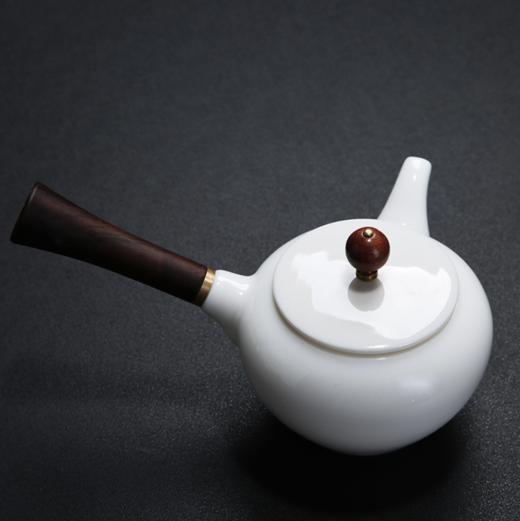 【茶具】*羊脂玉瓷茶壶白瓷侧把壶泡茶器礼品功夫茶具陶瓷套装单壶 商品图1