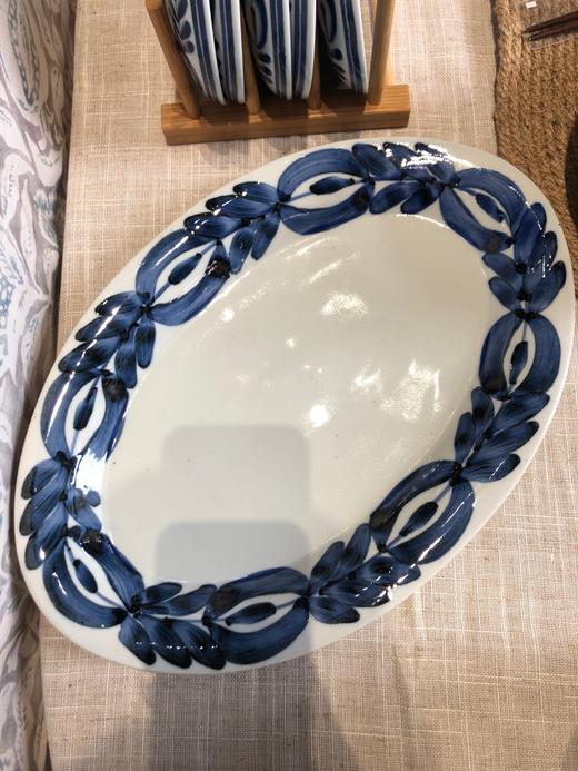 绘蓝海草椭圆盘(大) 商品图0