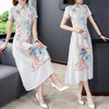 JJ-70A33-B1-1812奥黛中长款中国风蚀骨优雅新式长款旗袍 商品缩略图0