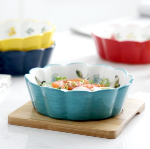 【碗】*四季花创意陶瓷ins水果沙拉碗早餐甜品碗蔬菜酱料碗儿童辅食小碗 商品图2