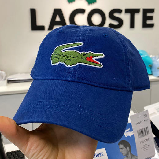 纽约大宝 lacoste/法国鳄鱼 男士刺绣大鳄鱼logo纯棉鸭舌帽rk8217