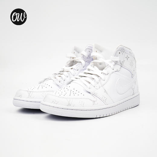 【含鞋】air jordan 1 aj1 mid 纯白老花 n-0253