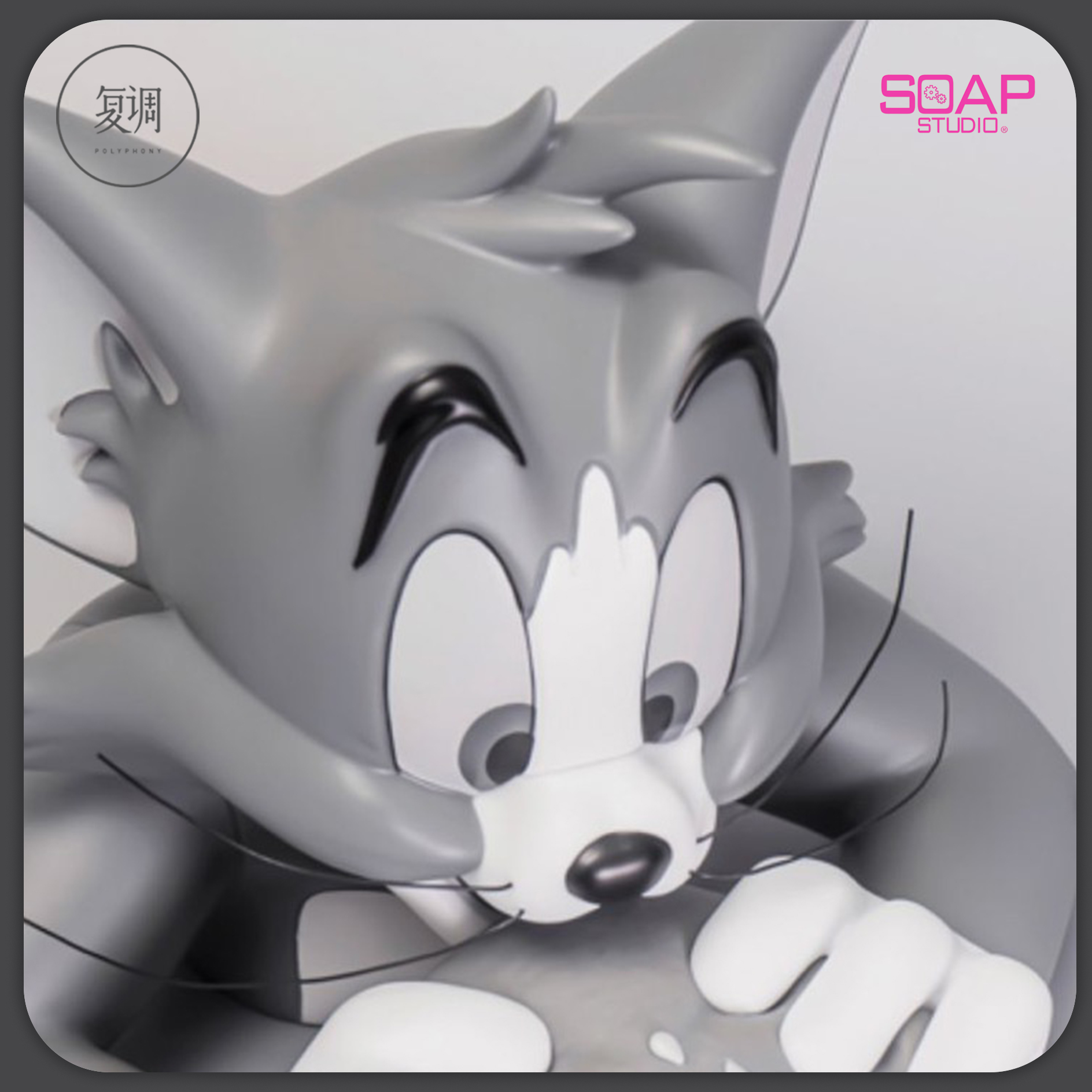 现货soap猫和老鼠汉堡半胸像灰色版潮玩摆件